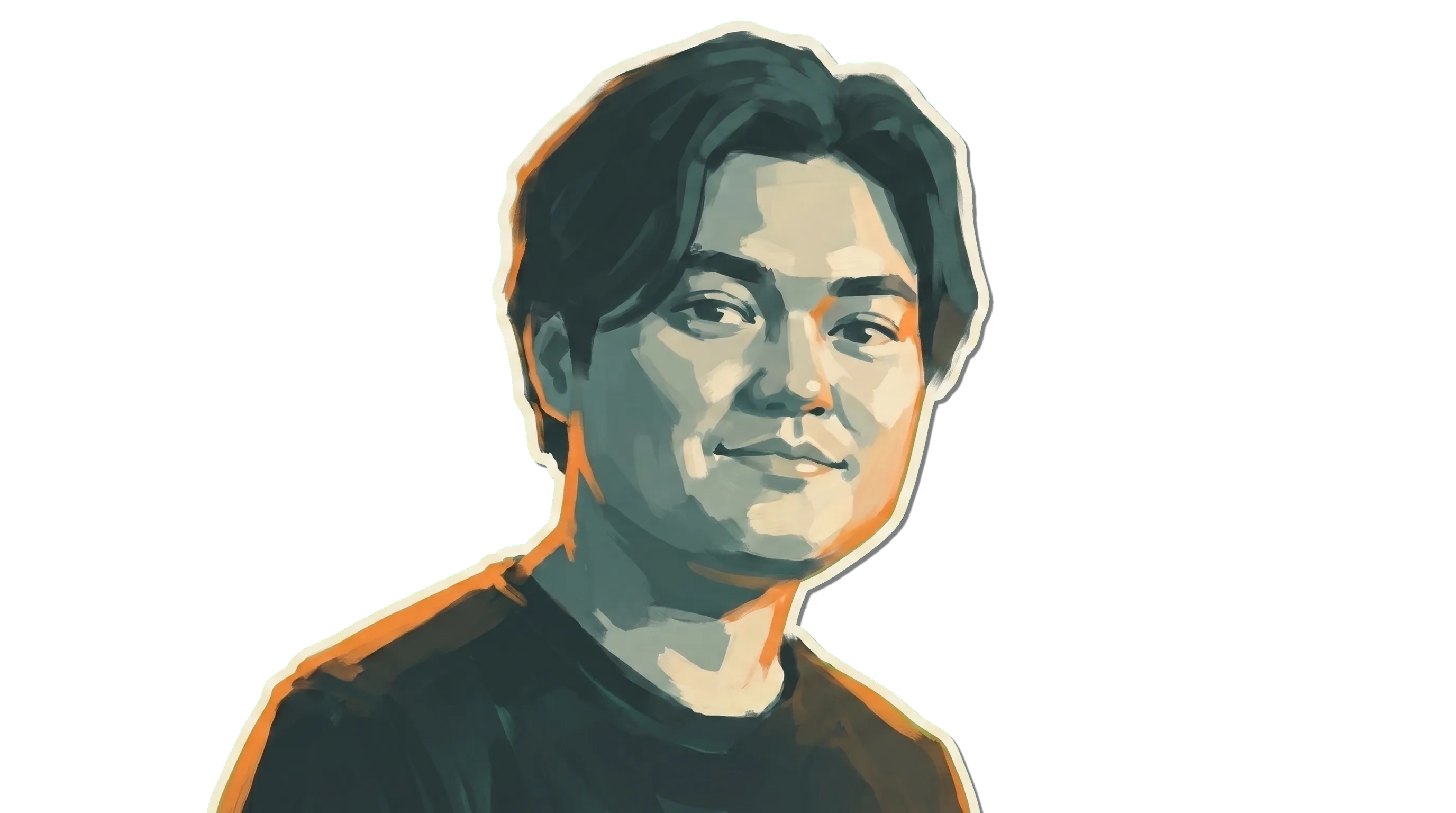 A painted cut-paper portrait of Jericho Mendoza.